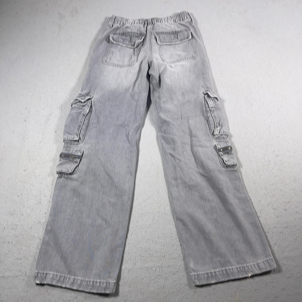 Aeropostale Mid Rise‎ Cargo Pants XS Gray Wide Leg Y2K Streetwear Grungecore - Picture 10 of 12